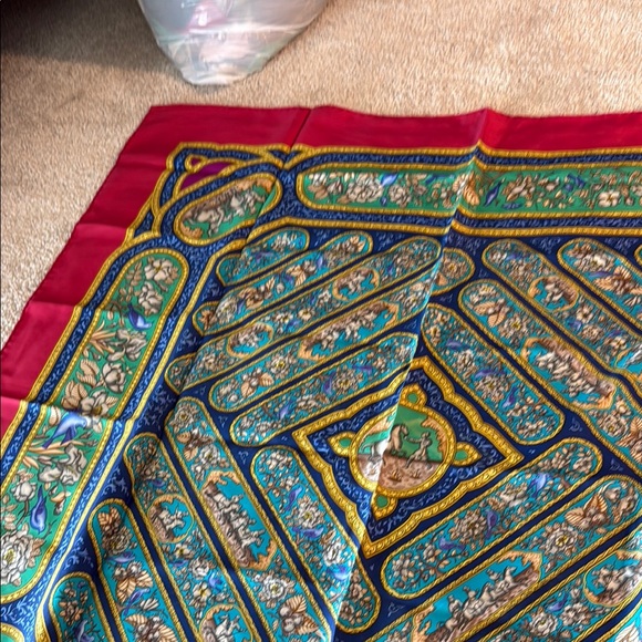 Hermès Red and Blue Paisley Silk Scarf - Picture 7 of 7